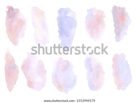 Watercolor Blobs Splashes Texture Set Stock Illustration