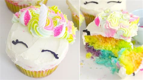 Rainbow Unicorn Cupcakes Recipe Youtube