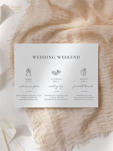 Editable Wedding Itinerary Card Welcome Note Wedding Gift Bag