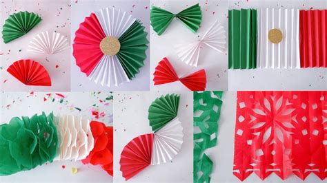 Papel Picado Guirnaldas Y Adornos Tricolor Mexicanos Con Papel China