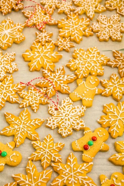 Christmas Composition Beautiful Delicious Homemade Snowflakes And