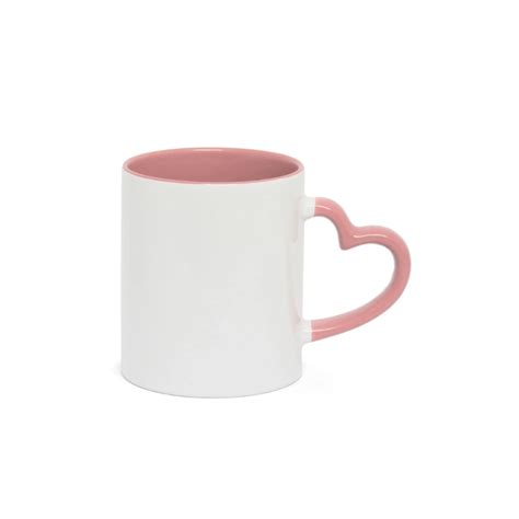 Caneca Branca Interior E Al A Cora O Colorida Ml Rosa