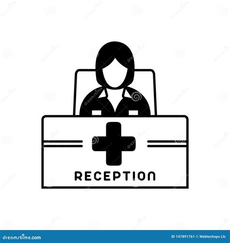 Black Solid Icon For Receptionist Counter And Desk Stock Vector Illustration Of Medical