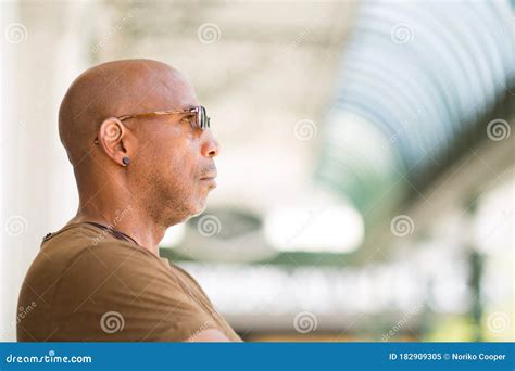 Mature African American Man Wearing Sunglasses Outside Stock Image