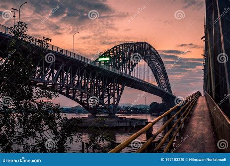 Mahakam Bridge, One of Samarinda Landmarks, Stock Photo - Image of ...