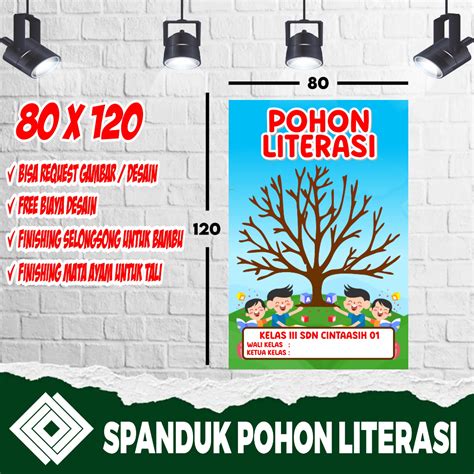 Jual Spanduk Pohon Literasi Spanduk Pohon Literasi Sd Ukuran 80x120