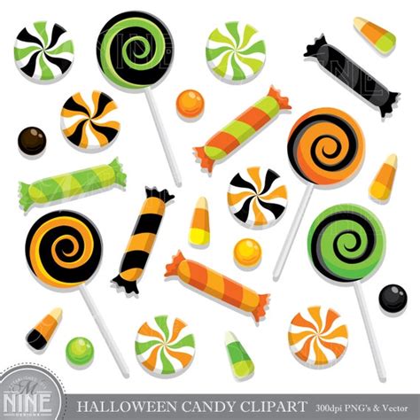 HALLOWEEN CANDY Clip Art / Halloween CANDY Clipart Downloads / | Etsy