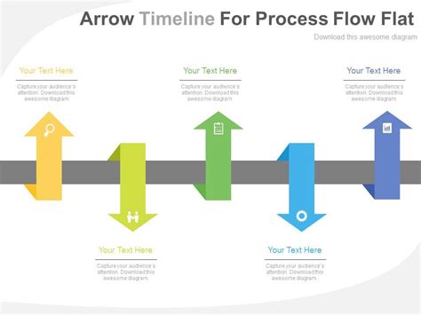 One Five Arrows Timeline For Process Flow Flat Powerpoint Design Presentation Powerpoint