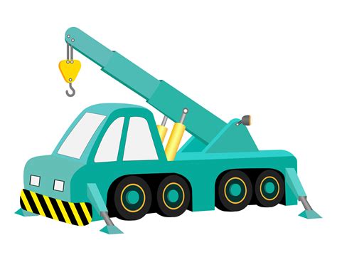 Blue Machine Autocrane For Lifting Of Heavy Loads 14399063 Vector Art