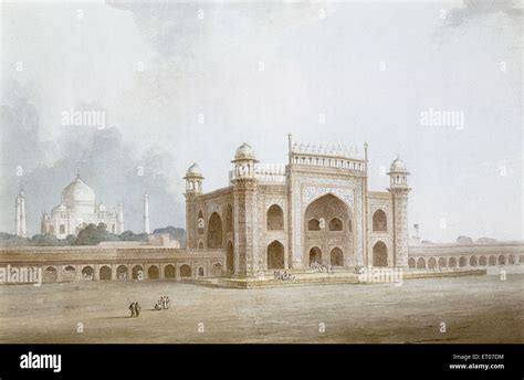 Gateway Of Taj Mahal Agra Uttar Pradesh India Old Vintage S