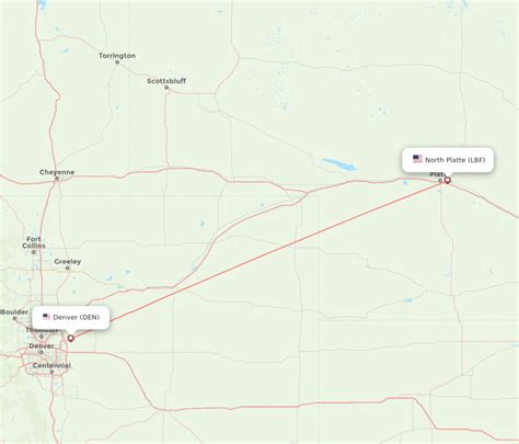 All Flight Routes From North Platte To Denver Lbf To Den Flight Routes