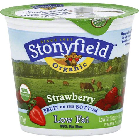 Stonyfield Organic Strawberry Fruit On The Bottom Low Fat Yogurt