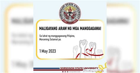 Maligayang Araw Ng Mga Manggagawa Sorsogon State University