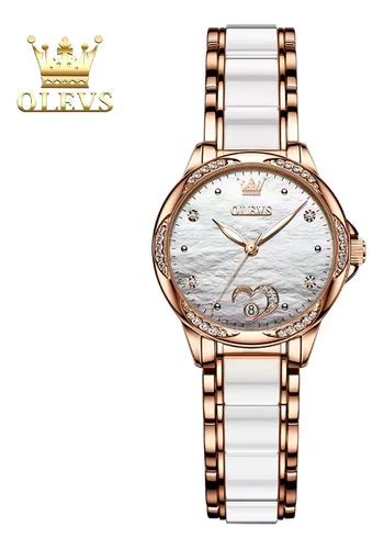 Olevs Reloj Mujer Dama Luminoso Impermeable Mecanico 6631 Meses Sin