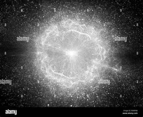 Big Bang Una Explosión En El Espacio El Efecto Blanco Y Negro Fondo Abstracto Generado Por