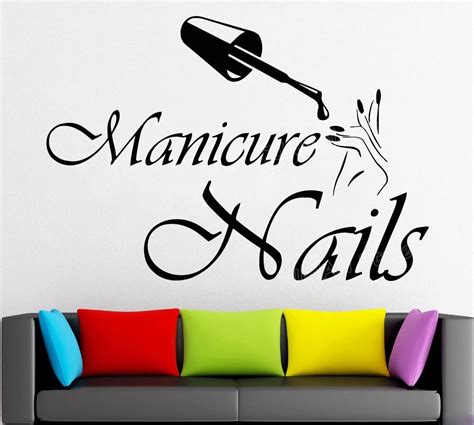 Manicure Nails Pedicure Vinyl Wall Decal Nails Polish Art Nail Beauty Salon Wall Window Stickers