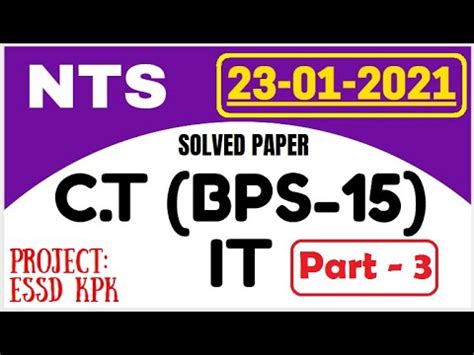 Ct It Bps Nts Solved Paper Nts Past Papers