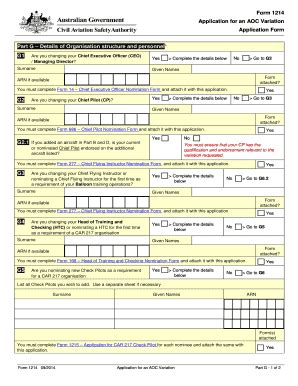 Fillable Online Casa Govcms Gov Form 1214 Application For An AOC