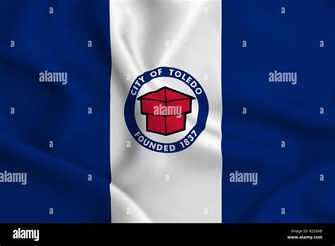 Toledo Ohio 3D Waving Flag Illustration Texture Can Be Used As