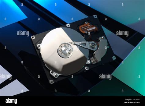 A Computer Hard Drive Showing Internal Workings Stock Photo Alamy