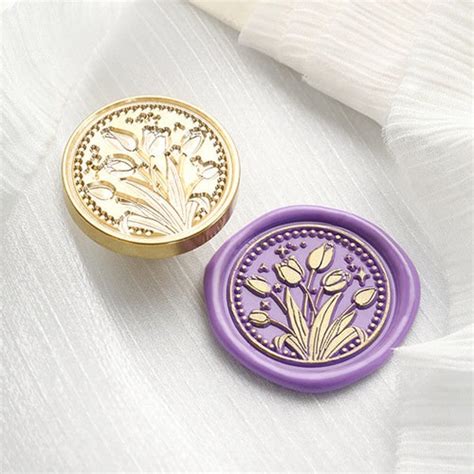 Tulip Bouquet Wax Seal Stamp Kit Wedding Custom Wedding Wax Etsy