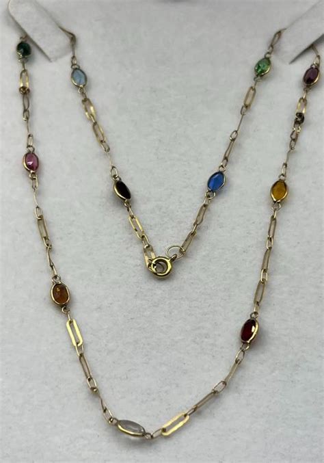 No Reserve Price Kt Yellow Gold Necklace Spinels Catawiki