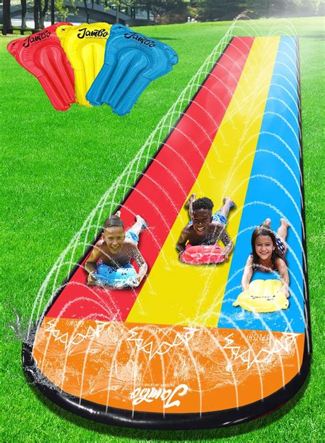 Jambo 20 Extra Long Triple Lane Slip Splash And Slide Updated With 3