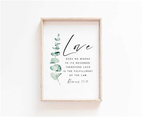 Romans Love Does No Wrong To Its Neighbor Bible Verse Wall Art