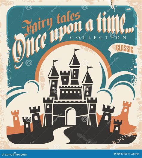 Vintage Fairy Tales Book Cover with Image of Castle Stock Vector ...