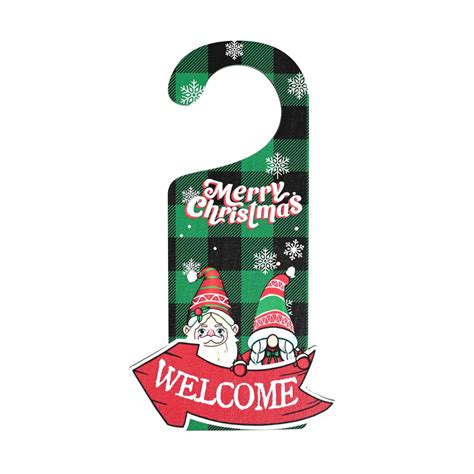 Jikouiivo Christmas Door Knob Hanger Christmas Welcome Door Sign Cute