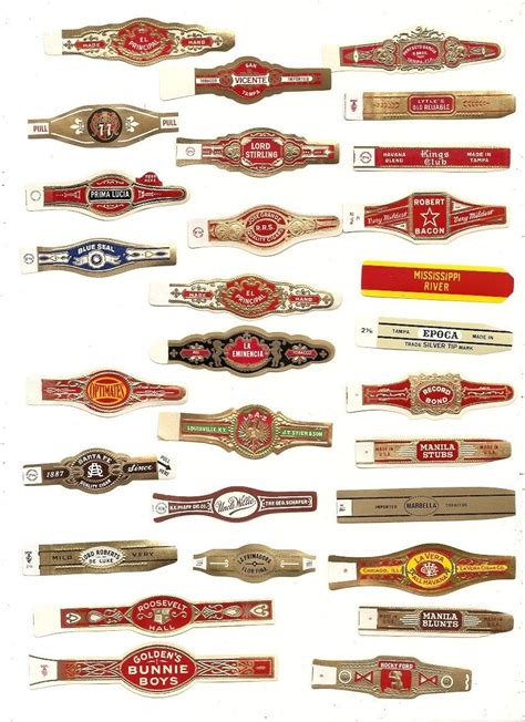 290 Cigar Band Labels New Old Stock Cigar Bands