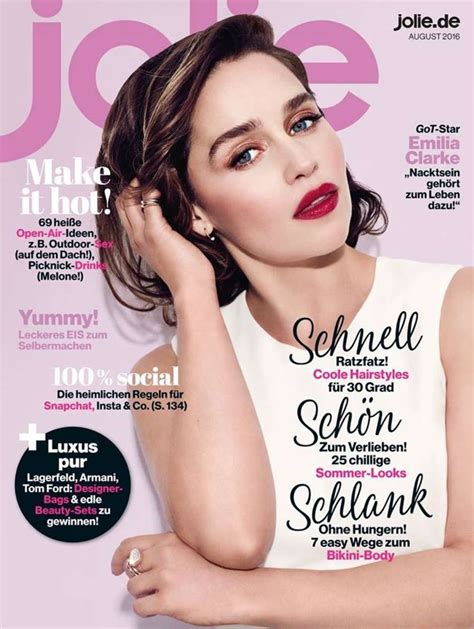 Emilia Clarke Jolie Magazine Cover August 2016 Gotceleb