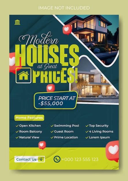 Premium Vector Real Estate House Sale Flyer Template Design