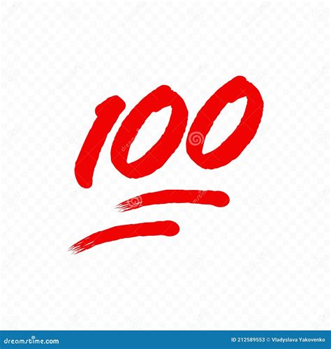 100 Por Ciento Emoji Signo Del Cien Por Cien Eps 10 Aislado Sobre