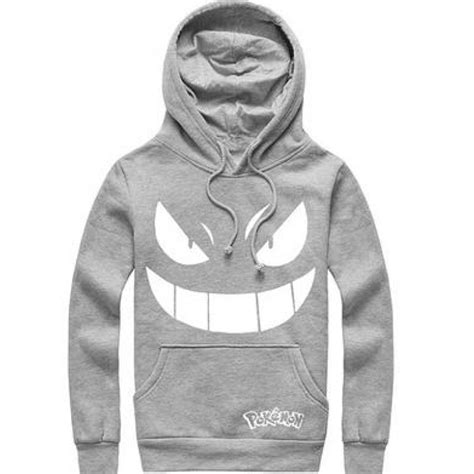 Pokemon Gengar Haunter Zipper Hoodies Pullover Pocket Monster Hoodie Anime Gengar Hooded Thick