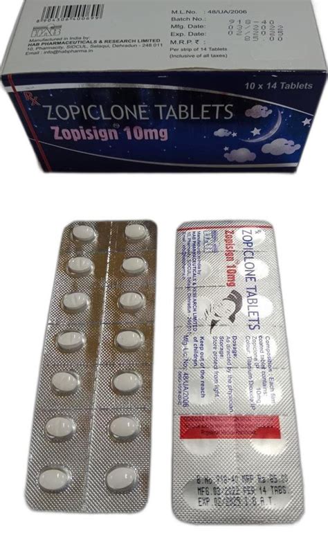 Zopisign Mg Zopiclone Tablet At Rs Unit Antidepressant In