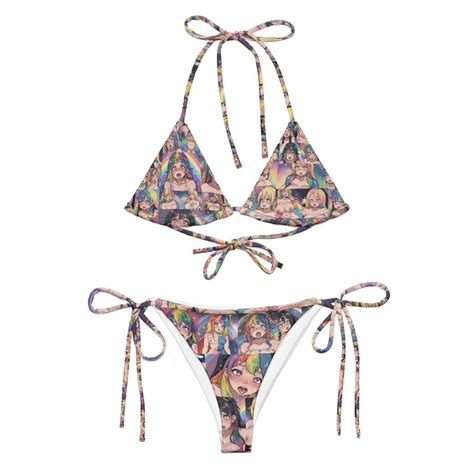 Rainbow Ahegao Women S Sling Bikini Swimsuits Xs Sold By Prince Lunawara Illustrations Sku