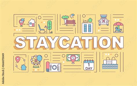 Staycation Word Concepts Banner Local Traveling And Sightseeing