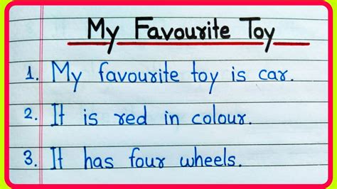 My Favourite Toy Car Essay Lines Short Essay On My Favourite Toy