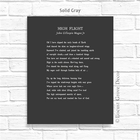 High Flight Poem By Fighter Pilot John Gillespie Magee Jr Metal Print