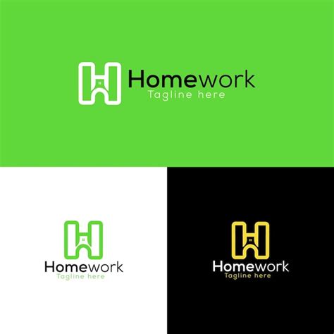 Premium Vector | Homework logo design - h logo - home logo