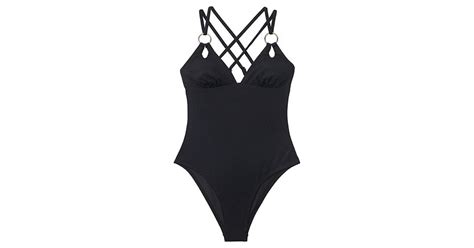 Adanwall Badeanzug Triangel Cutout Monokini Mit Ringen Und Crossback