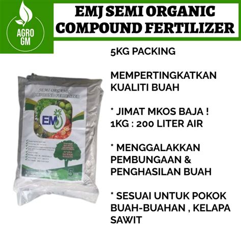 EMJ Semi Organic Compound Fertilizer 5kg Baja Sawit Baja Kelapa Sawit