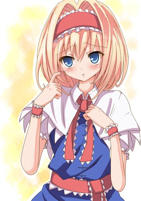 Safebooru 1girl Alice Margatroid Blonde Hair Blue Eyes Blush Rice Goddess Short Hair Solo