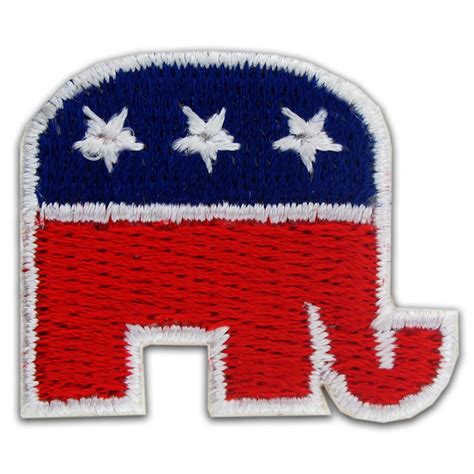 Republican Elephant American Flag Embroidered Applique Sticker