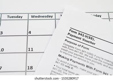 Irs Form 941v Payment Voucher Blank Stock Photo 1535280917 | Shutterstock