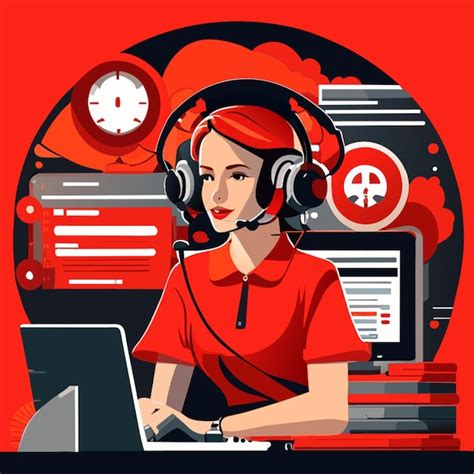 Premium Vector Call Centre Vector Illustration