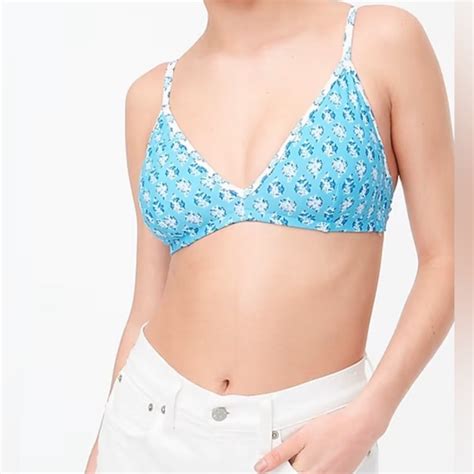 J Crew Swim Nwt J Crew French Bikini Top With Contrast Trim Poshmark
