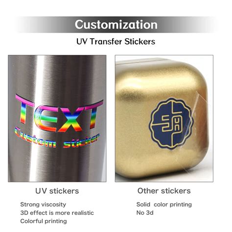 100pcs 35x35mm Personalized Brand Logo Printing UV Transfer Label