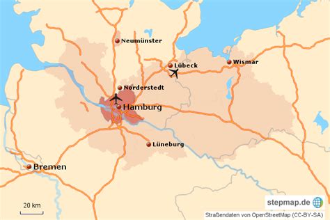 StepMap Metropolregion HH Landkarte für Deutschland